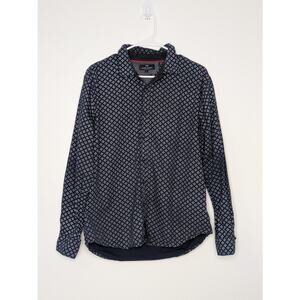 Michael Brandon Shirt Mens Large Slim Fit Button Up Stretch Classiccore Blue Top